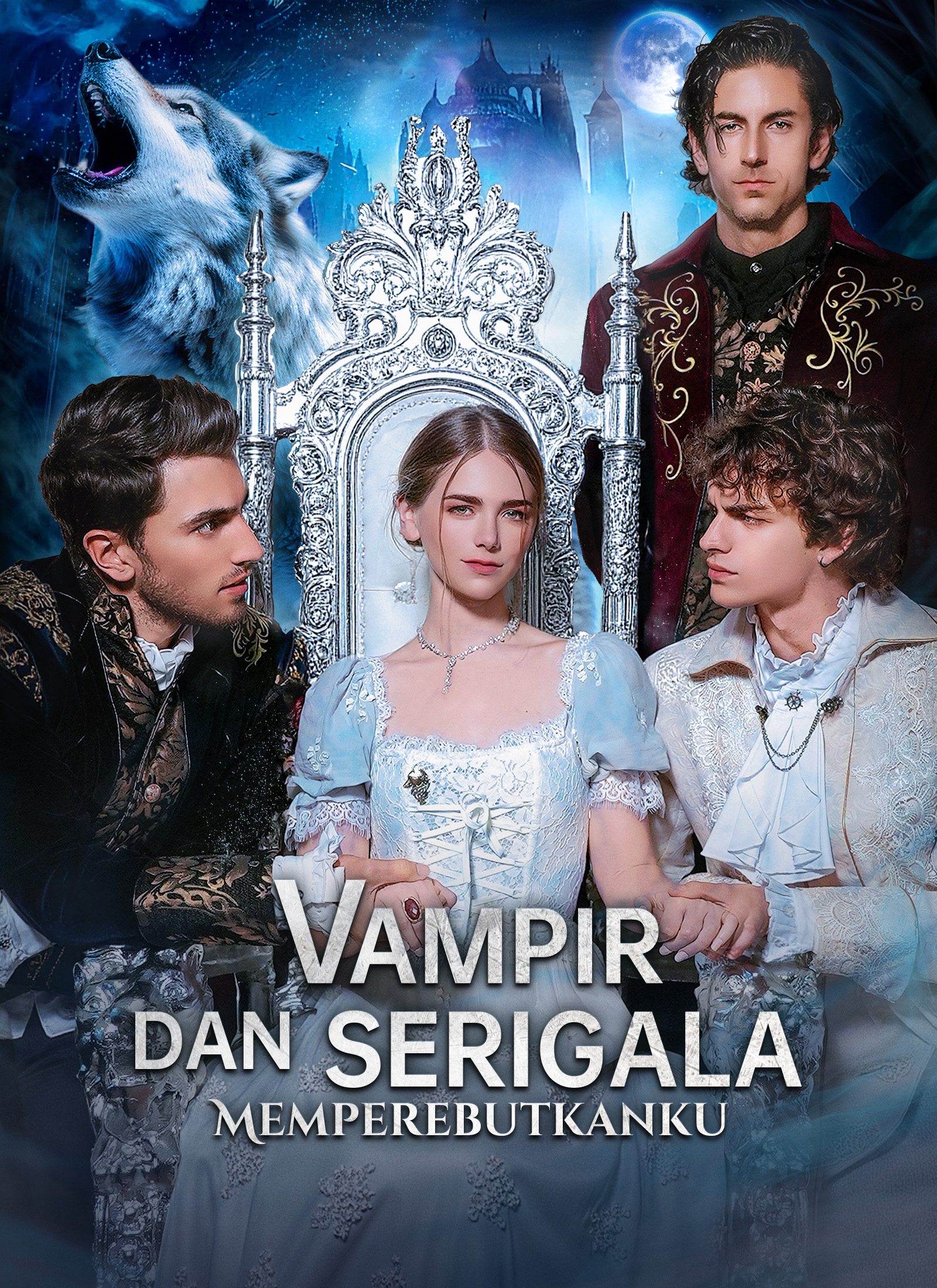 Poster Vampir dan Serigala Memperebutkanku