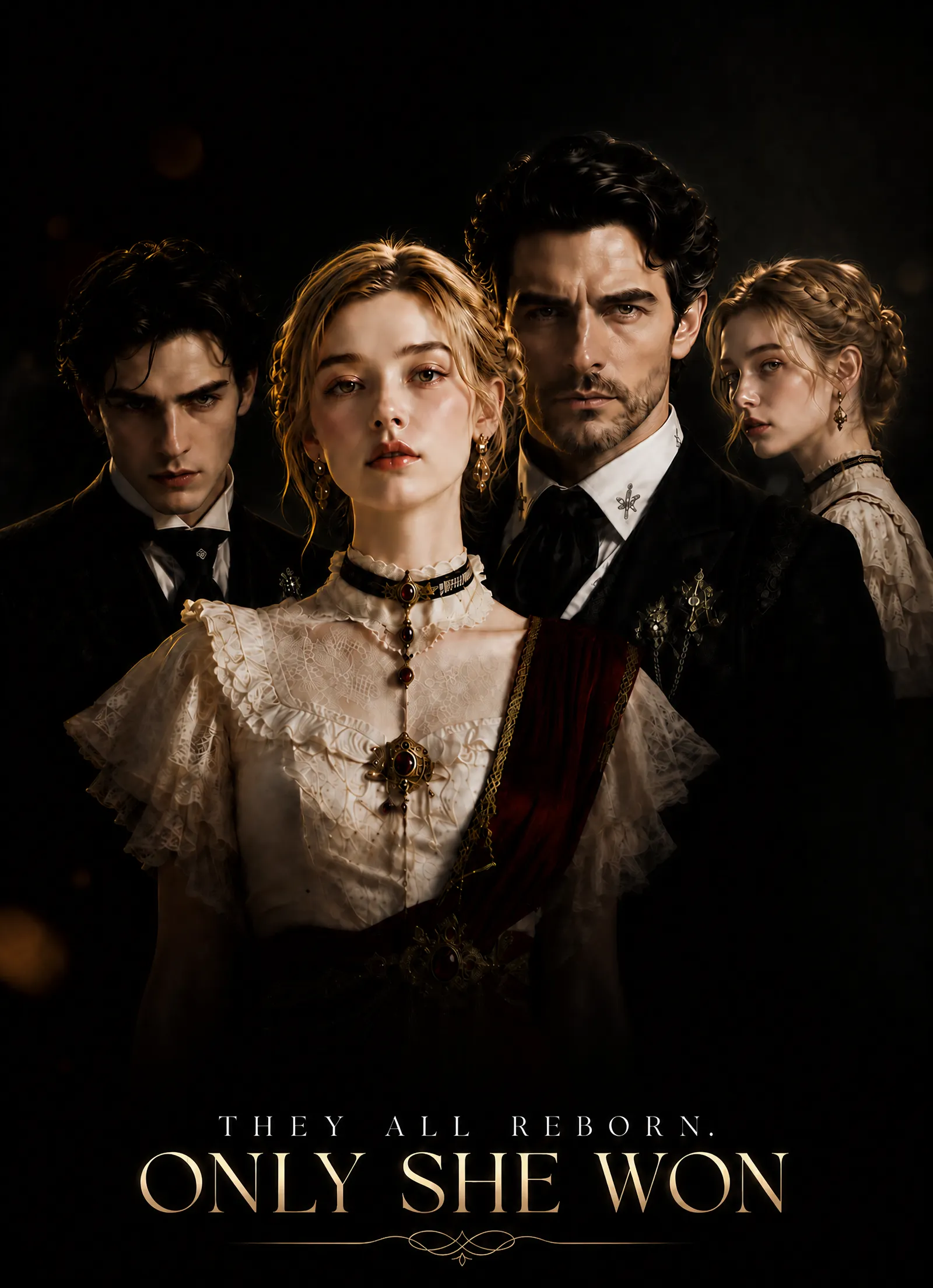 Poster THEY ALL REBORN. ONLY SHE WON