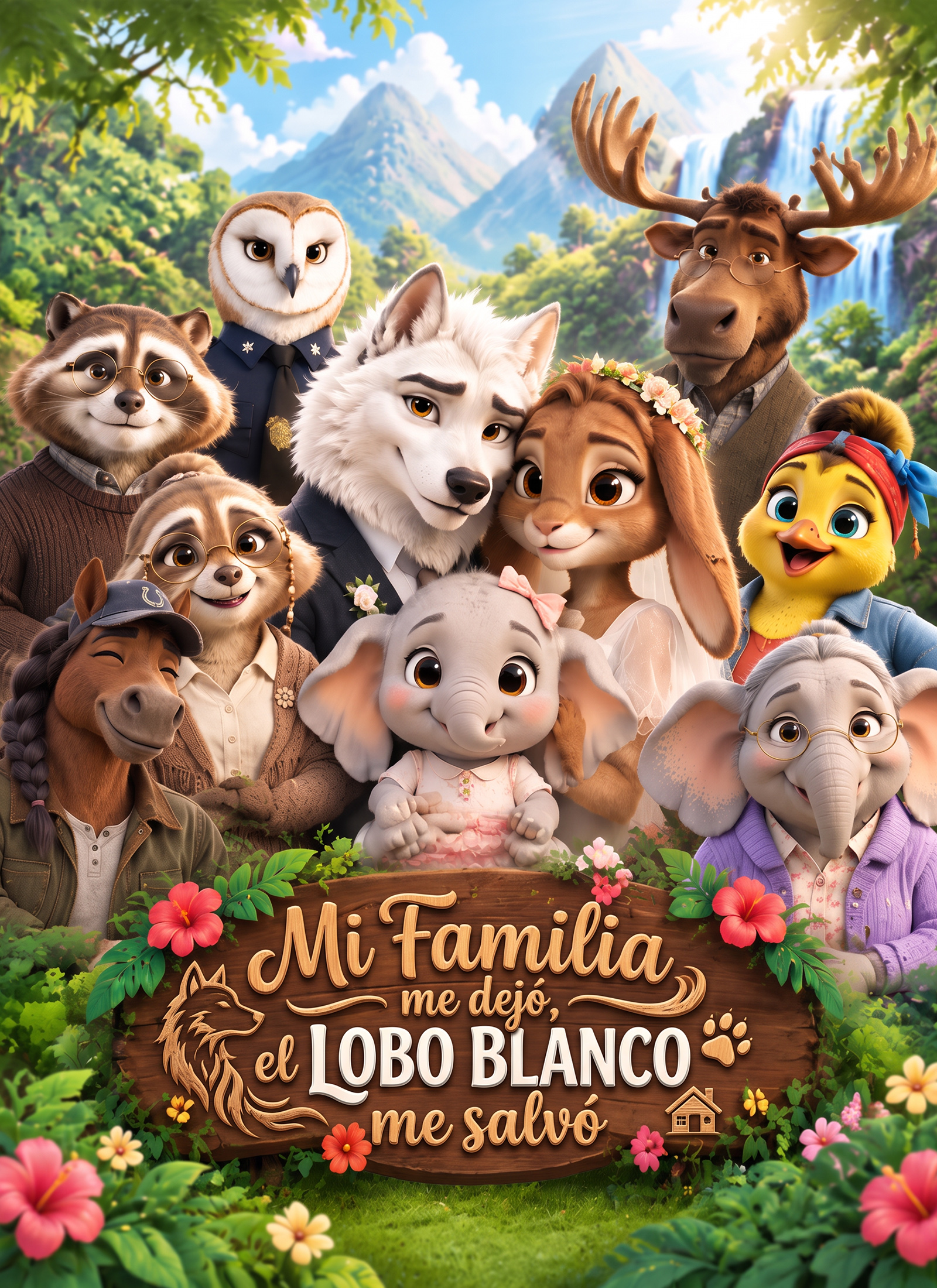 Poster Mi familia me dejó, el lobo blanco me salvó